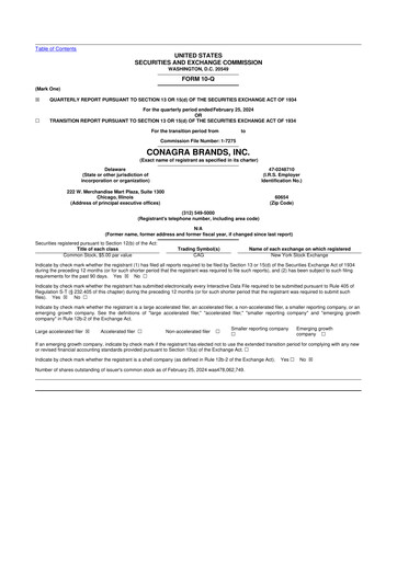 Thumbnail Conagra Brands
 10-Q Quarterly Report FY2024 