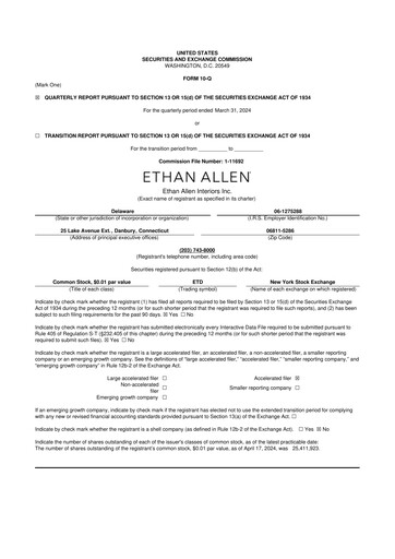 Thumbnail Ethan Allen
 10-Q Quarterly Report FY2024 