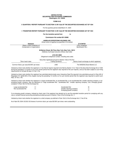 Thumbnail Lindblad Expeditions 10-Q Quarterly Report FY2024 