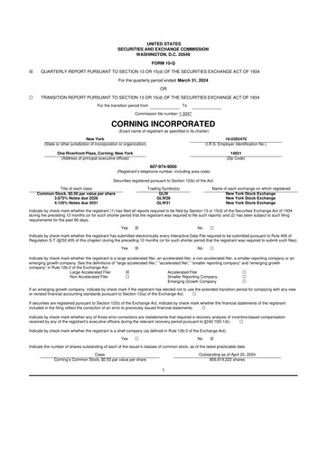 Thumbnail Corning 10-Q Quarterly Report FY2024 