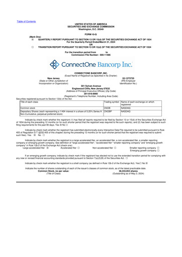 Thumbnail ConnectOne Bancorp 10-Q Quarterly Report FY2024 