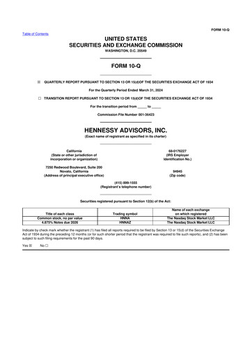 Thumbnail Hennessy Advisors 10-Q Quarterly Report FY2024 