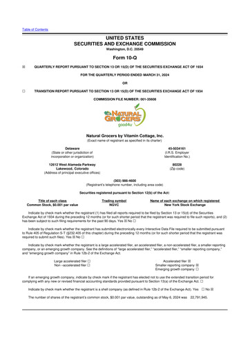 Thumbnail Natural Grocers by Vitamin Cottage 10-Q Quarterly Report FY2024 