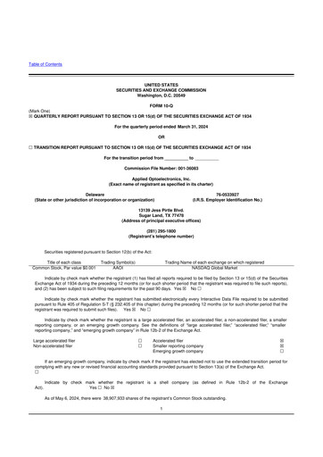 Thumbnail Applied Optoelectronics 10-Q Quarterly Report FY2024 