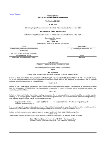 Thumbnail BBX Capital Corporation
 10-Q Quarterly Report FY2024 
