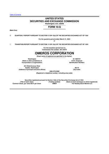 Thumbnail Omeros Corporation 10-Q Quarterly Report FY2024 
