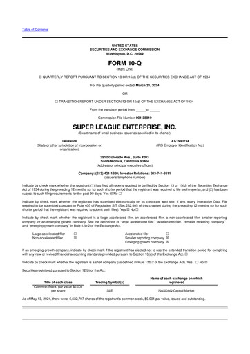 Thumbnail Super League Enterprise 10-Q Quarterly Report FY2024 