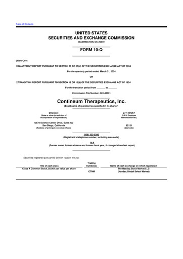 Miniature Contineum Therapeutics 10-Q Rapport trimestriel 2024 