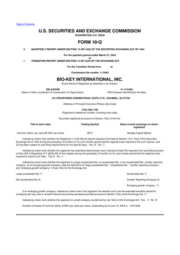 Vorschaubild BIO-key International
 10-Q Quartalsbericht 2024 
