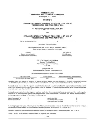 Thumbnail Bassett Furniture 10-Q Quarterly Report FY2024 