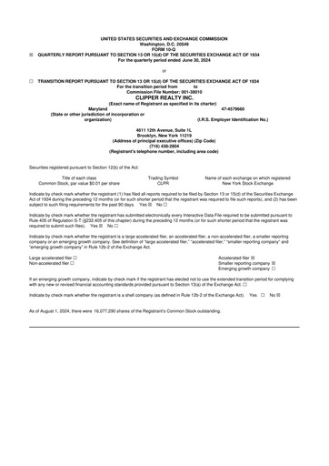 Thumbnail Clipper Realty 10-Q Quarterly Report FY2024 