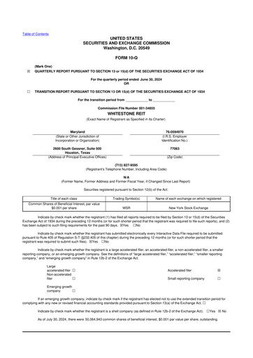Thumbnail Whitestone REIT 10-Q Quarterly Report FY2024 