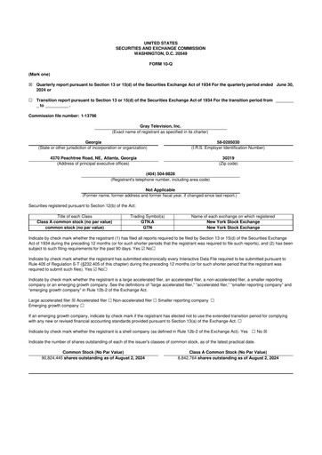 Thumbnail Gray Media
 10-Q Quarterly Report FY2024 