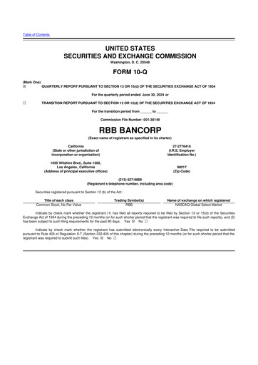 Thumbnail RBB Bancorp 10-Q Quarterly Report FY2024 