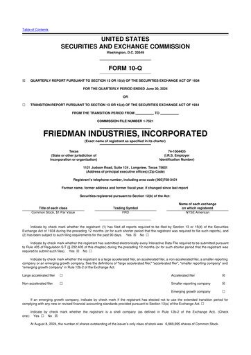 Vorschaubild Friedman Industries 10-Q Quartalsbericht 2025 