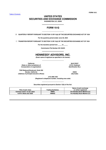 Thumbnail Hennessy Advisors 10-Q Quarterly Report FY2024 