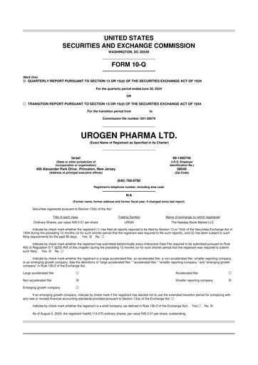 Thumbnail UroGen Pharma 10-Q Quarterly Report FY2024 