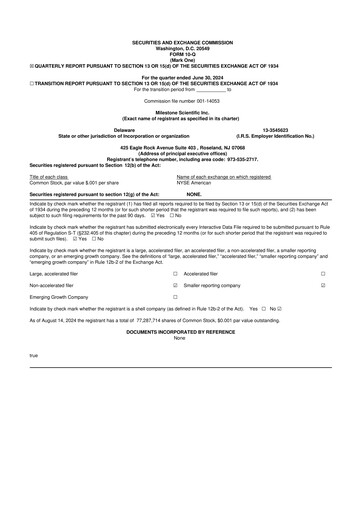 Vorschaubild Milestone Scientific 10-Q Quartalsbericht 2024 