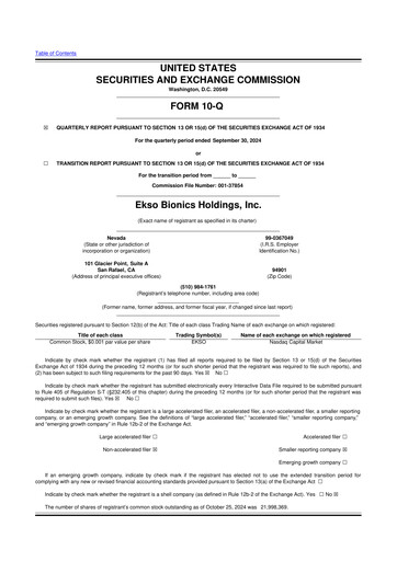 Thumbnail Ekso Bionics
 10-Q Quarterly Report FY2024 
