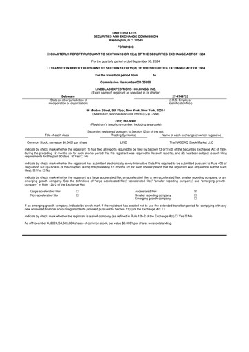 Thumbnail Lindblad Expeditions 10-Q Quarterly Report FY2024 