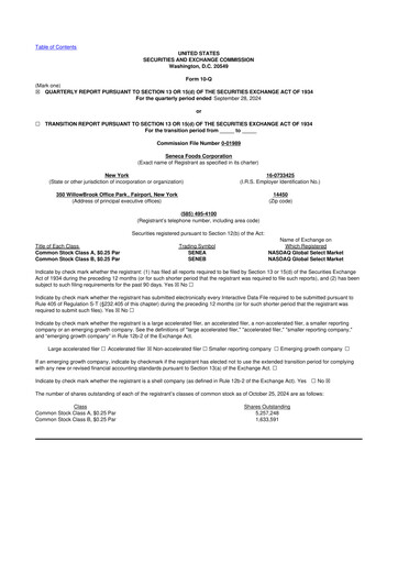 Thumbnail Seneca Foods
 10-Q Quarterly Report FY2024 