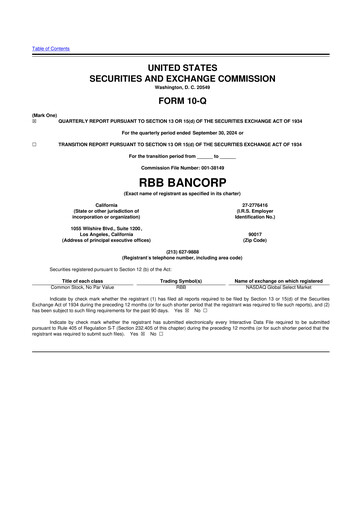 Thumbnail RBB Bancorp 10-Q Quarterly Report FY2024 