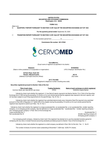 Thumbnail CervoMed 10-Q Quarterly Report FY 