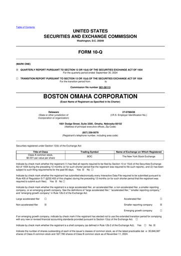 Thumbnail Boston Omaha 10-Q Quarterly Report FY2024 