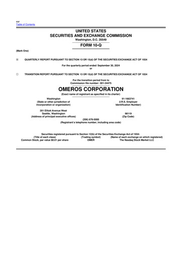 Thumbnail Omeros Corporation 10-Q Quarterly Report FY2024 