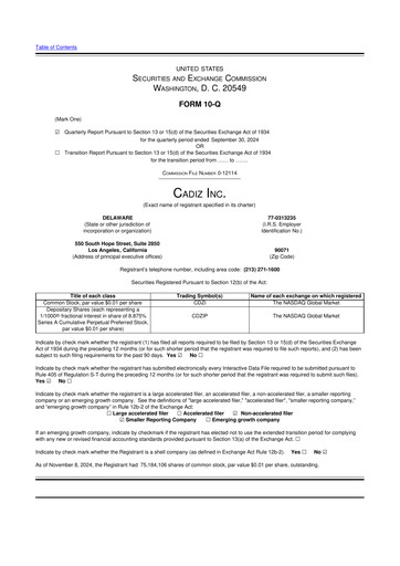 Thumbnail Cadiz Inc. 10-Q Quarterly Report FY2024 