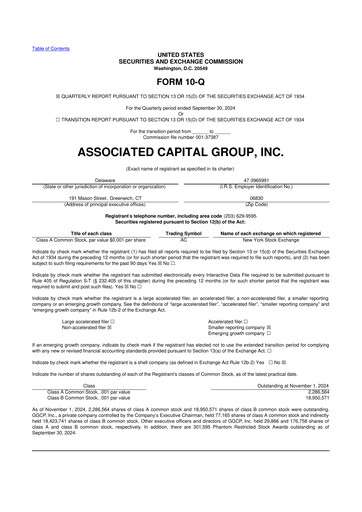 Thumbnail Associated Capital Group 10-Q Quarterly Report FY2024 