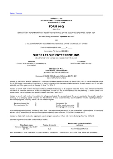 Thumbnail Super League Enterprise 10-Q Quarterly Report FY2024 