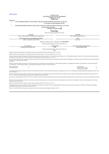 Thumbnail Veru 10-K Annual Report 2024