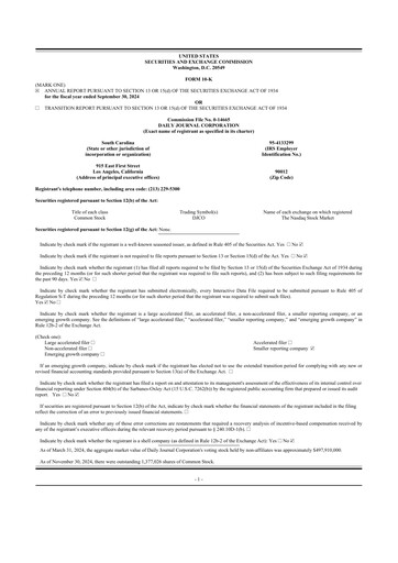 Thumbnail Daily Journal 10-K Annual Report 2024