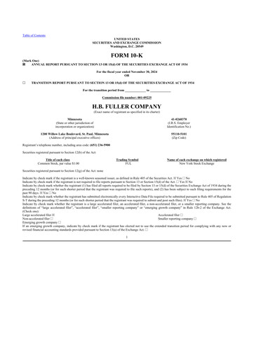 Thumbnail H.B. Fuller
 10-K Annual Report 2024