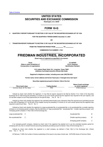 Vorschaubild Friedman Industries 10-Q Quartalsbericht 2025 