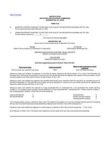 Miniature ReposiTrak 10-Q Rapport trimestriel 2025 