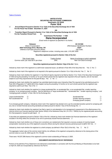 Thumbnail Dana Incorporated 10-K Annual Report 