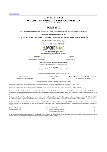 Thumbnail Orchid Island Capital
 10-K Annual Report 2024