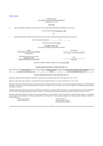 Thumbnail Olympic Steel
 10-K Annual Report 2024