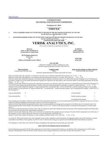 Thumbnail Verisk Analytics 10-K Annual Report 2024
