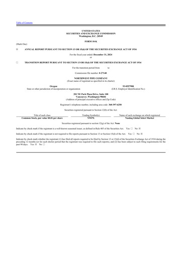 Thumbnail Northwest Pipe Company
 10-K Annual Report 2024