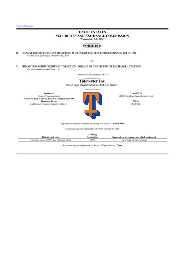 Thumbnail Tidewater 10-K Annual Report 2024