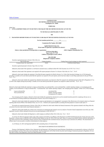 Thumbnail Applied Optoelectronics 10-K Annual Report 2024
