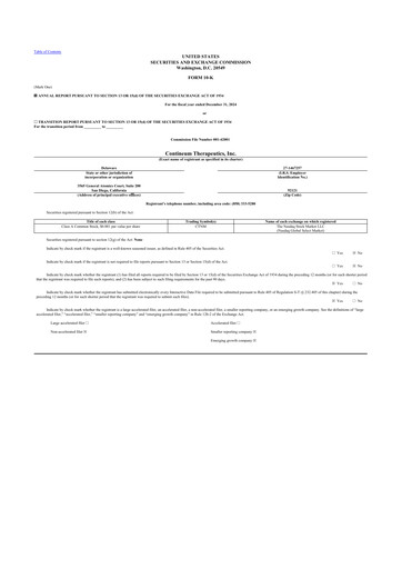 Thumbnail Contineum Therapeutics 10-K Annual Report 2024