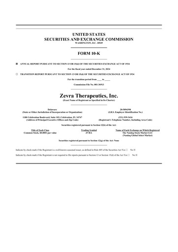 Thumbnail Zevra Therapeutics 10-K Annual Report 2024