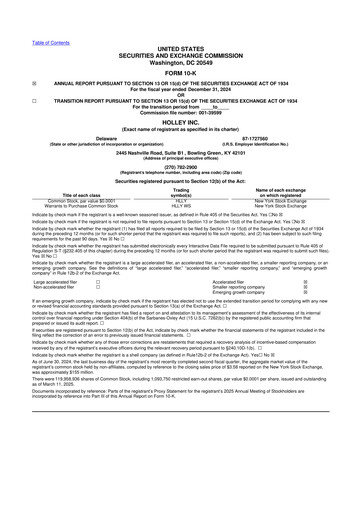 Vorschaubild Holley 10-K Jahresbericht 2024