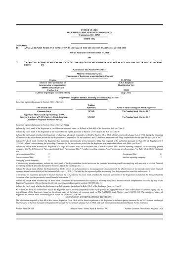 Thumbnail MainStreet Bancshares 10-K Annual Report 2024