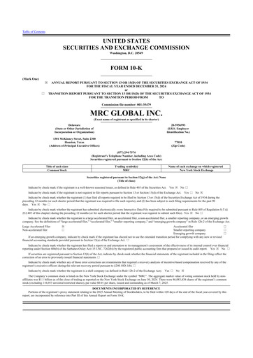 Miniature MRC Global
 10-K Rapport annuel 2024