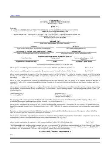 Miniature Vaxart 10-K Rapport annuel 2024